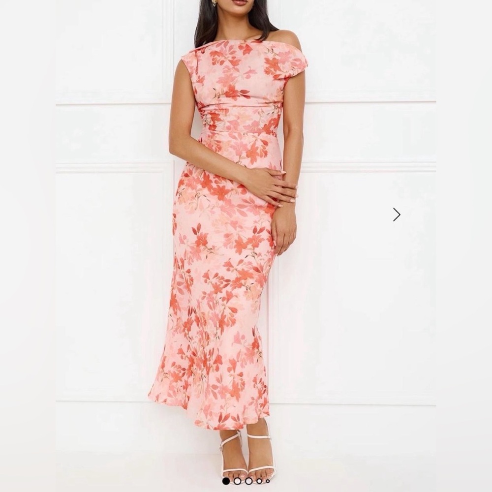Hello Molly Floral Pink Ankle Length Maxi Dress